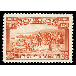 canada stamp 102 champlain s departure 15 1908 M VF 060