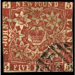 newfoundland stamp 5 1857 first pence issue 5d 1857 U F 023