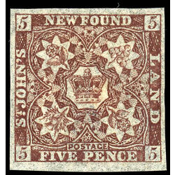 newfoundland stamp 12ai 1860 second pence issue 5d 1860 M VF 003