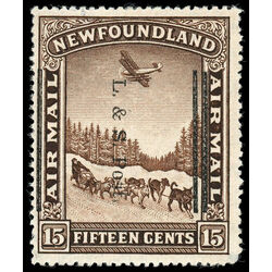 newfoundland stamp 211ii dog sled and airplane 15 1933 M F 012