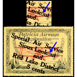 canada stamp cl air mail semi official cl25f patricia airways and exploration co ltd 5 1927 M NG 001