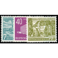 germany stamp 9n108 110 exposition hall memorial library hunting lodge grunewald 1954