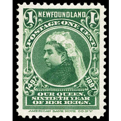 newfoundland stamp 61 queen victoria 1 1897