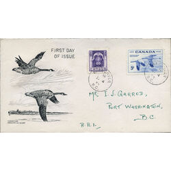 canada stamp 352 3 fdc wildlife 1955