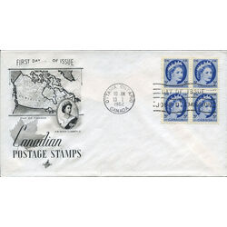 canada stamp 341 queen elizabeth ii 5 1954 FDC BLOCK 020