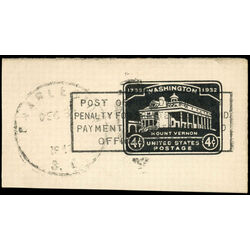 us stamp u postal stationery u527 mount vernon 4 1932