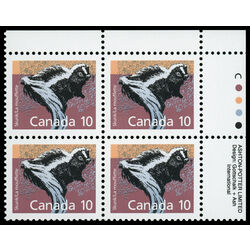 canada stamp 1160ii skunk 10 1991 PB UR