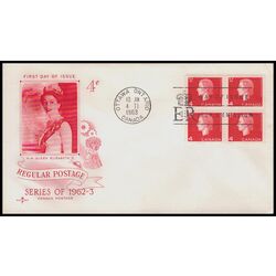 canada stamp 404 queen elizabeth ii 4 1963 FDC BLOCK 006