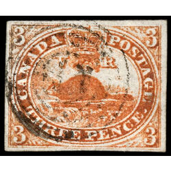 canada stamp 1 beaver 3d 1851 U VF 059