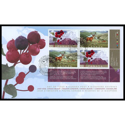 canada stamp 2106a biosphere reserves 2005 FDC LR