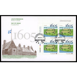 canada stamp 2115 samuel de champlain s drawing of settlement 50 2005 FDC UL