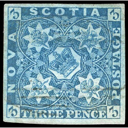 nova scotia stamp 2 pence issue 3d 1851 U VF 019