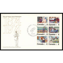 canada stamp 639a letter carrier service 1974 FDC BLOCK