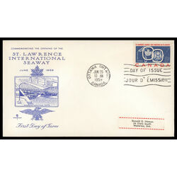 canada stamp 387 seaway and national emblems 5 1959 FDC 021