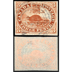 canada stamp 4 beaver 3d 1852 U VF 139