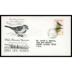 canada stamp 496 white throated sparrow 6 1969 FDC 014