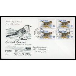 canada stamp 497 ipswich sparrow 10 1969 FDC BLOCK 005