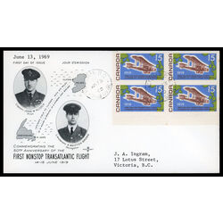 canada stamp 494 vickers vimy over atlantic 15 1969 FDC LL 008