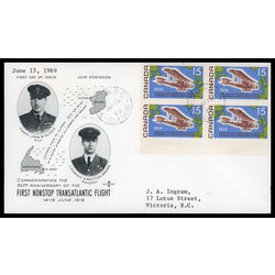 canada stamp 494 vickers vimy over atlantic 15 1969 FDC LR 009