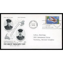 canada stamp 494 vickers vimy over atlantic 15 1969 FDC 012