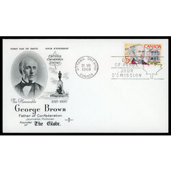 canada stamp 484 george brown globe and legislature 5 1968 FDC