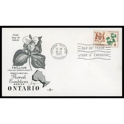 canada stamp 418 ontario white trillium 5 1964 FDC 009