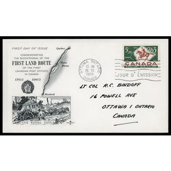 canada stamp 413 postrider and map 5 1963 FDC 006