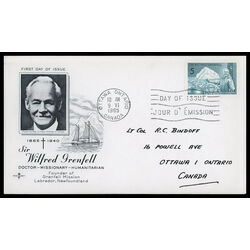 canada stamp 438 sir wilfred grenfell and ship 5 1965 FDC 006