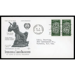 canada stamp 493 globe and tools 6 1969 FDC 011