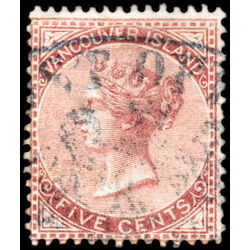 british columbia vancouver island stamp 5 queen victoria 5 1865 U F 027