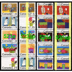 canada stamps christmas 1970 strips x 4 523a p 528a p