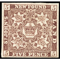 newfoundland stamp 5 pence first issue 5d 1857