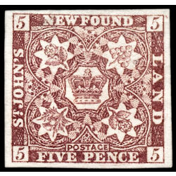 newfoundland stamp 12a pence second issue 5d 1860