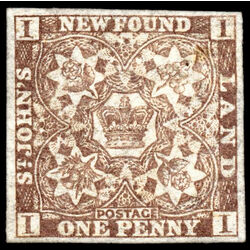 newfoundland stamp 15a pence third issue 1d 1861 M VF 005