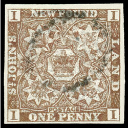 newfoundland stamp 15a pence third issue 1d 1861 U VF 006