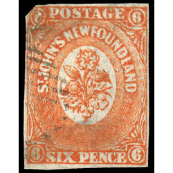 newfoundland stamp 13 pence second issue 6d 1860 U F 022