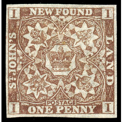 newfoundland stamp 15a pence third issue 1d 1861 M VFNG 009