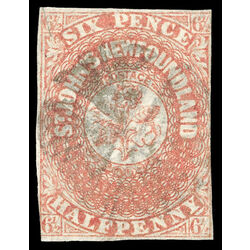 newfoundland stamp 21 pence third issue 6 d 1861 U F 011