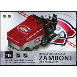 canada stamp prepaid postage cards ux406 12 nhl zamboni ice resurfacing machines 2014