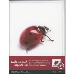 canada stamp prepaid postage cards u269 write me back ladybug 2012