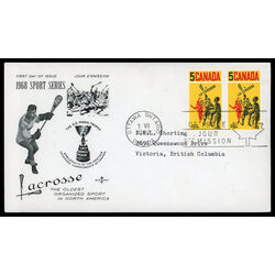 canada stamp 483 lacrosse players 5 1968 FDC 012