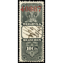 canada revenue stamp fwm2 weights and measures crown 10 1876