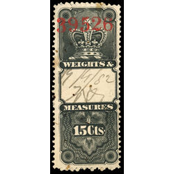 canada revenue stamp fwm3 weights and measures crown 15 1876