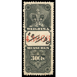 canada revenue stamp fwm8 weights and measures crown 30 1876