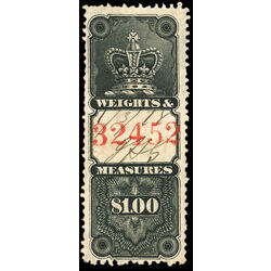 canada revenue stamp fwm10 weights and measures crown 1 1876