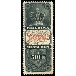 canada revenue stamp fwm20 weights and measures crown 50 1878