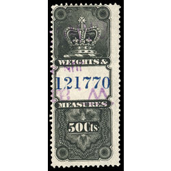 canada revenue stamp fwm29 weights and measures crown 50 1885