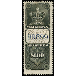 canada revenue stamp fwm30 weights and measures crown 1 1885