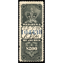 canada revenue stamp fwm32 weights and measures crown 2 1885