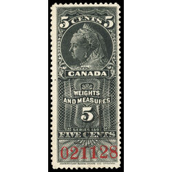 canada revenue stamp fwm34 weights and measures victoria 5 1897